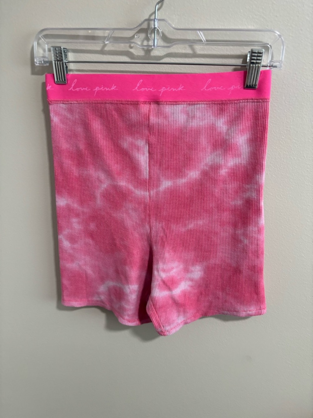 Love Pink Ribbed Tie-Dye Ribbed Shorts - Pink - Picture 2 of 3
